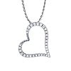 Diamond Heart Pendant in Silver