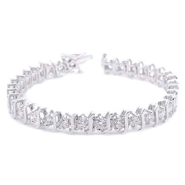 2 1/2ct Diamond Tennis Bracelet S-Link Style 14K Gold