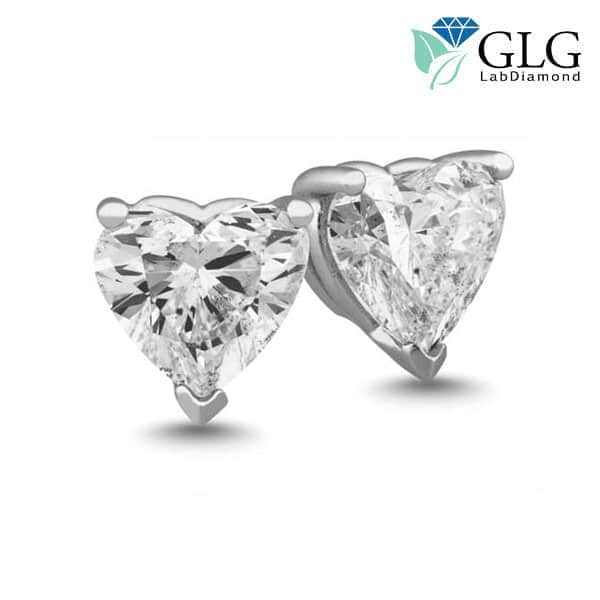 1 Carat Diamond Heart Studs
