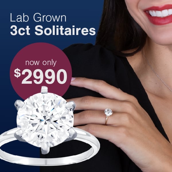 3ct. Lab-Grown Round Diamond Solitaire