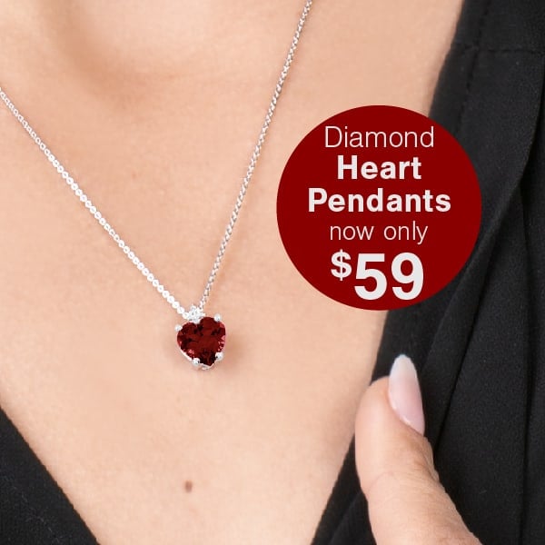 2ct. Natural Diamond Heart Pendants