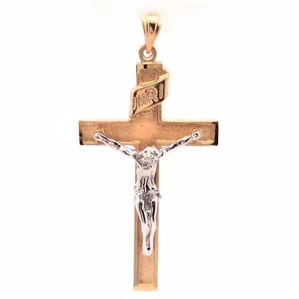 Two-Tone Gold Crucifix Pendant