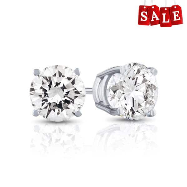 1ct Top White Diamond Stud Earrings
