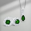 Lab Diamond Emerald Necklaces and Earrings Set
