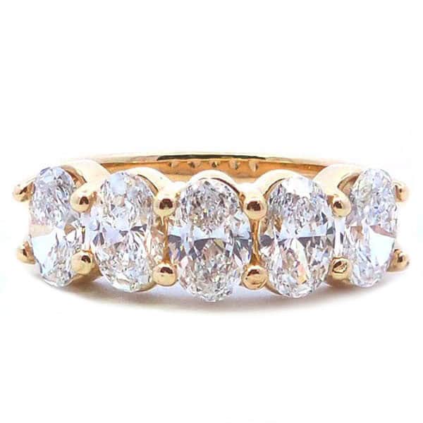 2 ct Lab Oval Diamond 5-Stone Anniversary Band