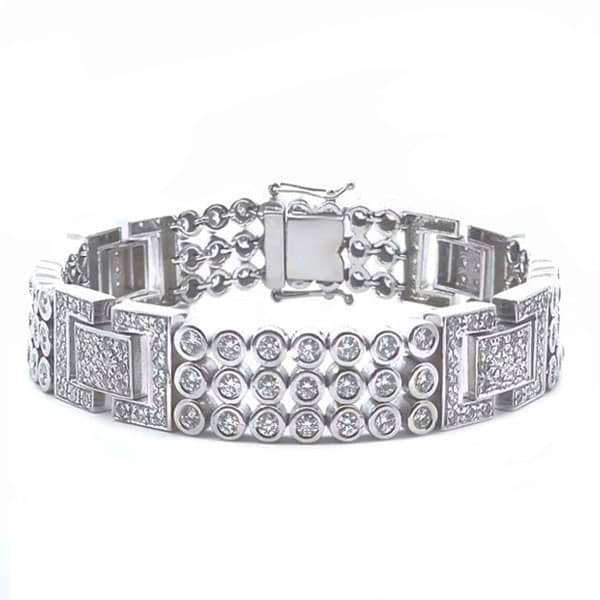 7ct Diamond Gents Bracelet in 14K Gold