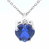 2 ct Heart Lab Sapphire Necklace