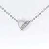 3-Stone Diamond Heart Necklace in Silver