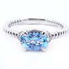 1 ct Aquamarine Fashion Beaded Ring