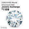 Lowest Price Eco Diamond – 2.36 ct Round D-VVS2 IGI LG627424656 - Ideal cut, Excellent symmetry, Excellent polish.