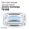 Lowest Price Eco Diamond – 5.01 ct Emerald E-VS1 IGI LG602389547 - Excellent symmetry, Excellent polish.
