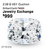 Lowest Price Eco Diamond - 2.39 ct Cushion G-VS1 IGI LG602389547 - Excellent symmetry, Excellent polish.
