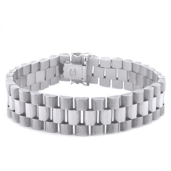 Mens Bracelet in 14k White Gold