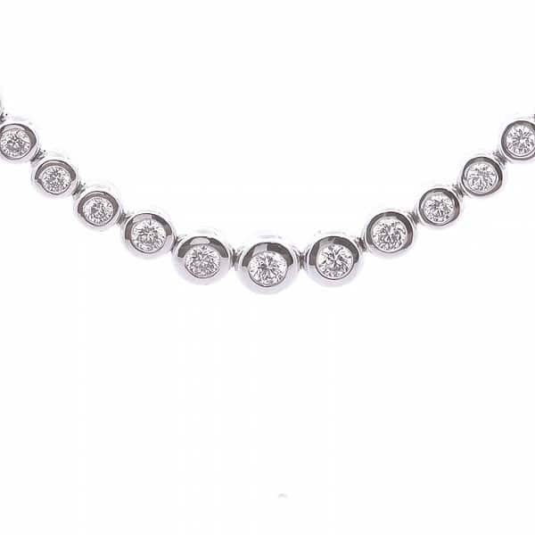 7ct Round Lab Diamond Bezel Set Necklace in 14k White Gold