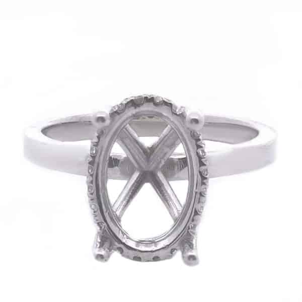 1/10ct Oval Hidden Halo Semi Mount