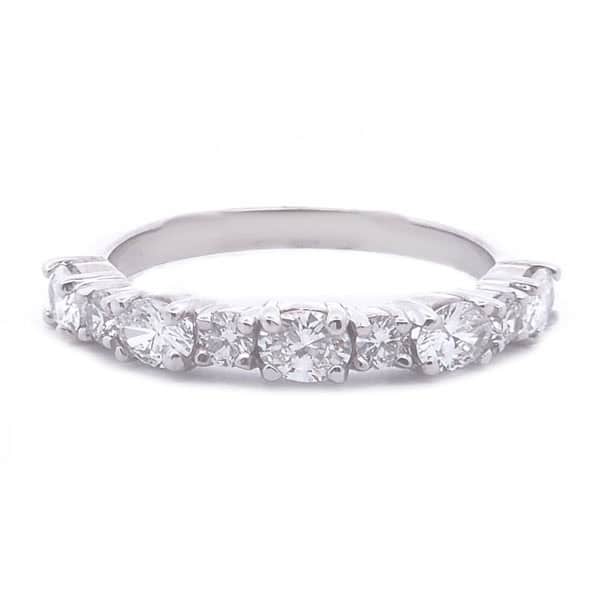 1ct Lab Oval and Round 9-Stone Ring