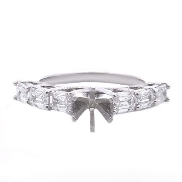1 1/3ct Lab Emerald Semi Mount
