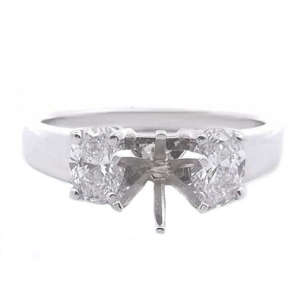 1ct Lab Grown Oval Semi Mount