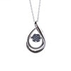 1/3 Carat Diamond – Sapphire Dancing Pendant in Silver
