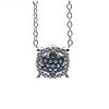 3/8 Carat Diamond – Sapphire Cluster Pendant in Silver