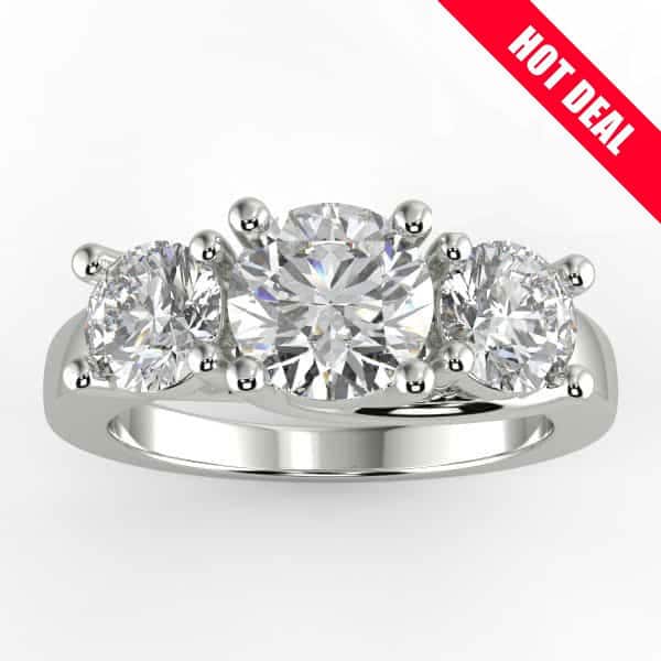 2ct 3-Stone Diamond Ring