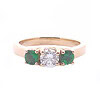 9/10ct 3-Stone Diamond and Garnet Ring
