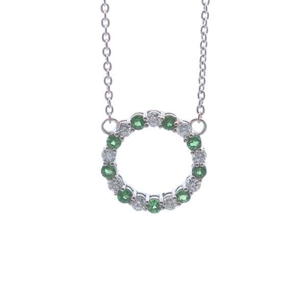 1 1/6 Carat Diamond and Garnet Pendant in 14k Gold