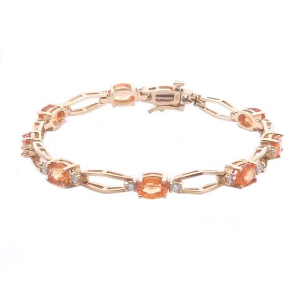 9 3/4ct Oval Diamond and Garnet Bracelet