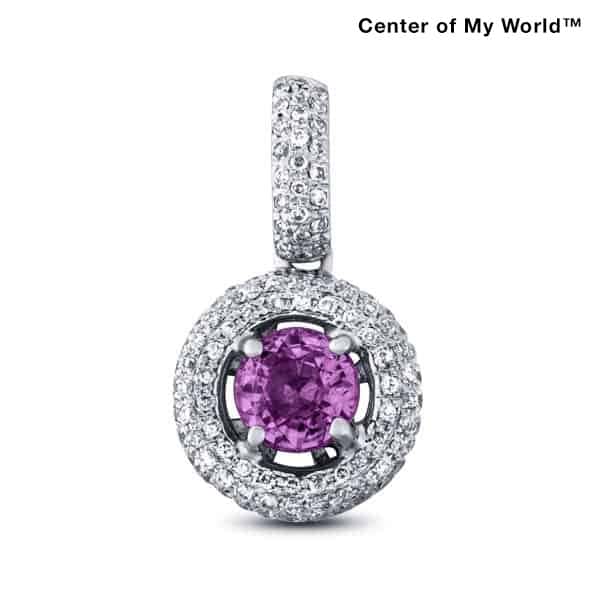Center of My World - 1 Carat Pink Sapphire Pendant in 14k Gold