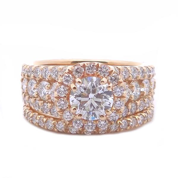 3 Carat 2-Piece Wedding Ring Set in 14k Gold
