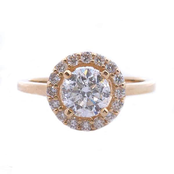 1 3/8 Carat Diamond Halo Ring in 14k Gold