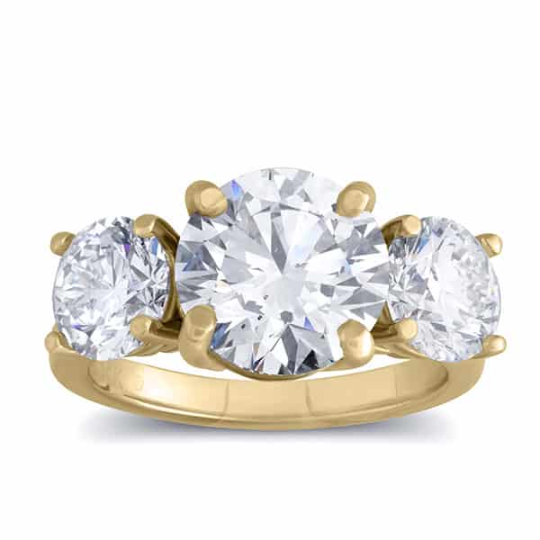 6ct Certified Lab 3-Stone Ring in 14k Gold