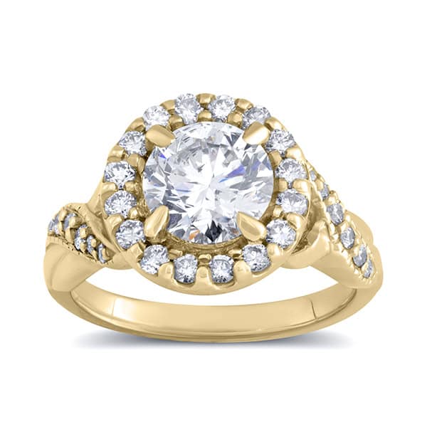 2ct Lab Diamond Halo Engagement Ring in 10k
