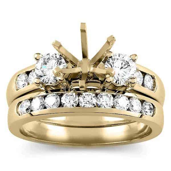 1 carat diamond wedding semi mount set