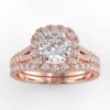 3/4 carat diamond halo wedding semi mount set