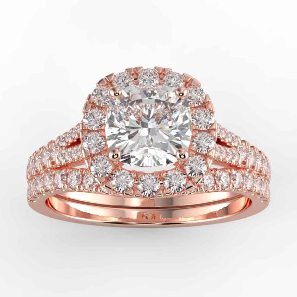 3/4 carat diamond halo wedding semi mount set