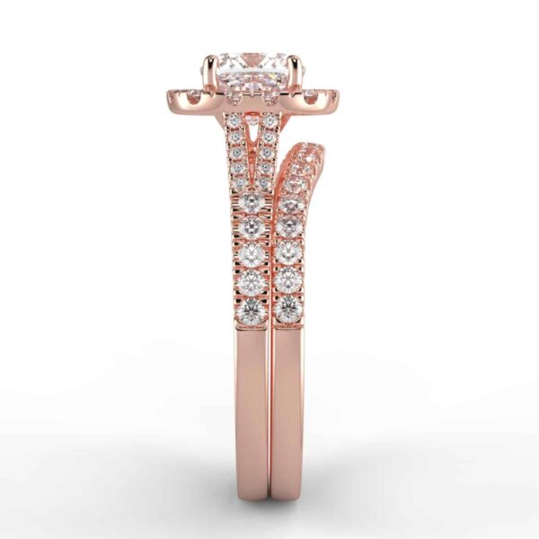 3/4 carat diamond halo wedding semi mount set