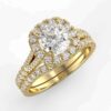 3/4 carat diamond halo wedding semi mount set