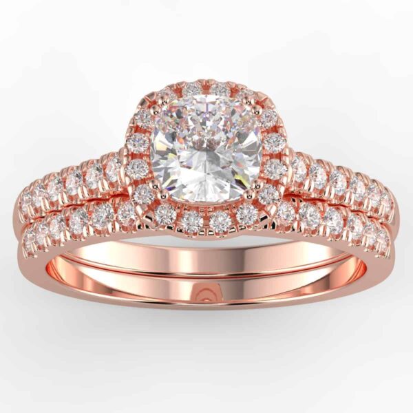 diamond halo wedding semi mount set