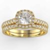 diamond halo wedding semi mount set