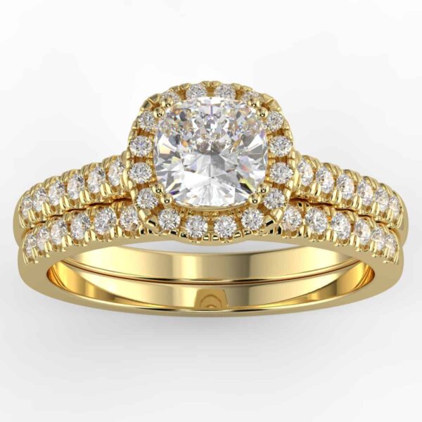 diamond halo wedding semi mount set