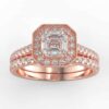 1/2 carat diamond halo wedding semi mount set