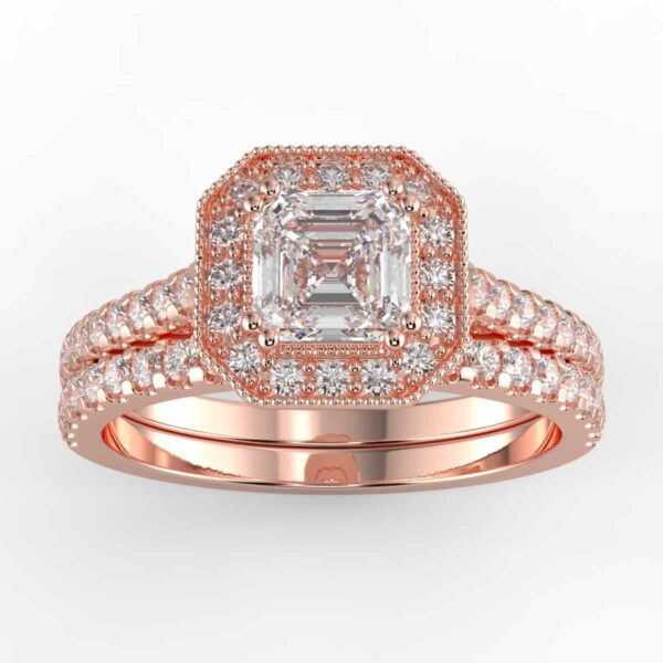 1/2 carat diamond halo wedding semi mount set