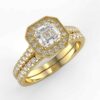 1/2 carat diamond halo wedding semi mount set