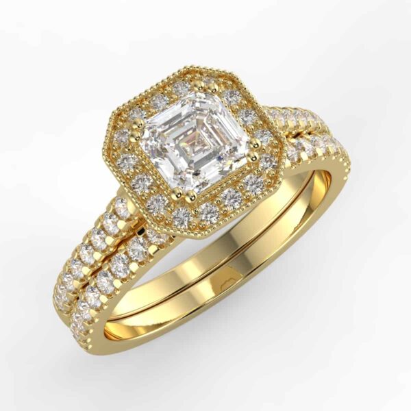1/2 carat diamond halo wedding semi mount set