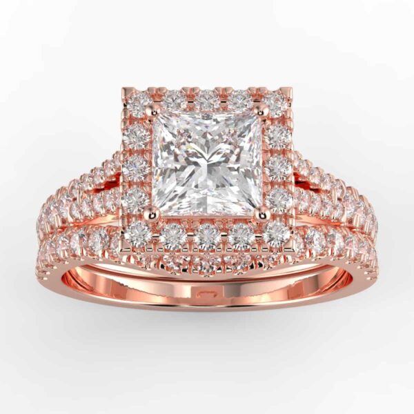 3/4 carat diamond halo wedding semi mount set