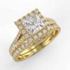 3/4 carat diamond halo wedding semi mount set