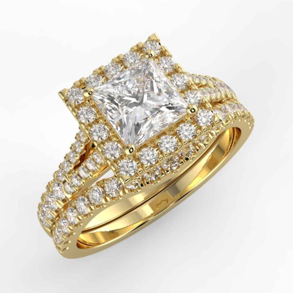 3/4 carat diamond halo wedding semi mount set