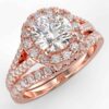 3/4 carat diamond halo wedding semi mount set