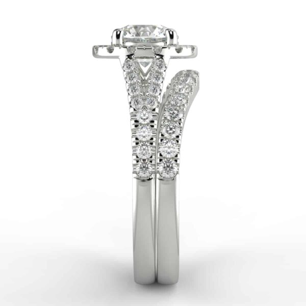 3/4 carat diamond halo wedding semi mount set